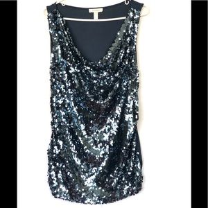 Dress Barn Glittery/Sequin Navy Blouse XL